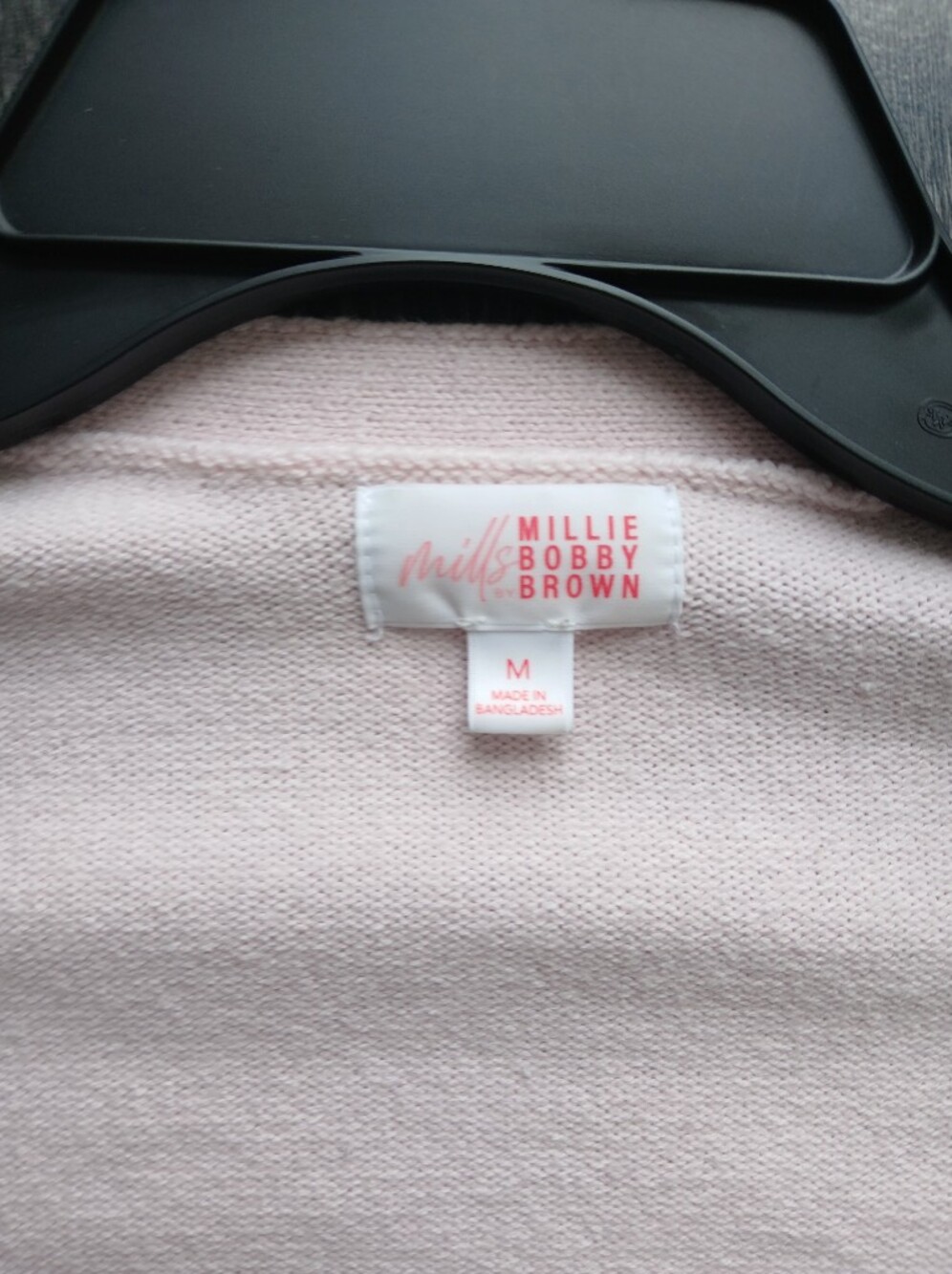 Light Pink Women's Medium Tie-Front Sweater Cardigan - Picture 4 of 7